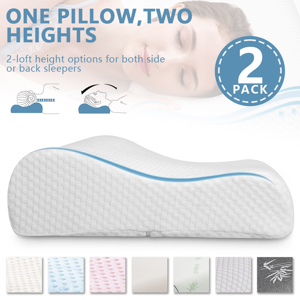2 Pack Memory Foam Pillow Sleeping Contour Pillows Neck Support Orthopedic gallery