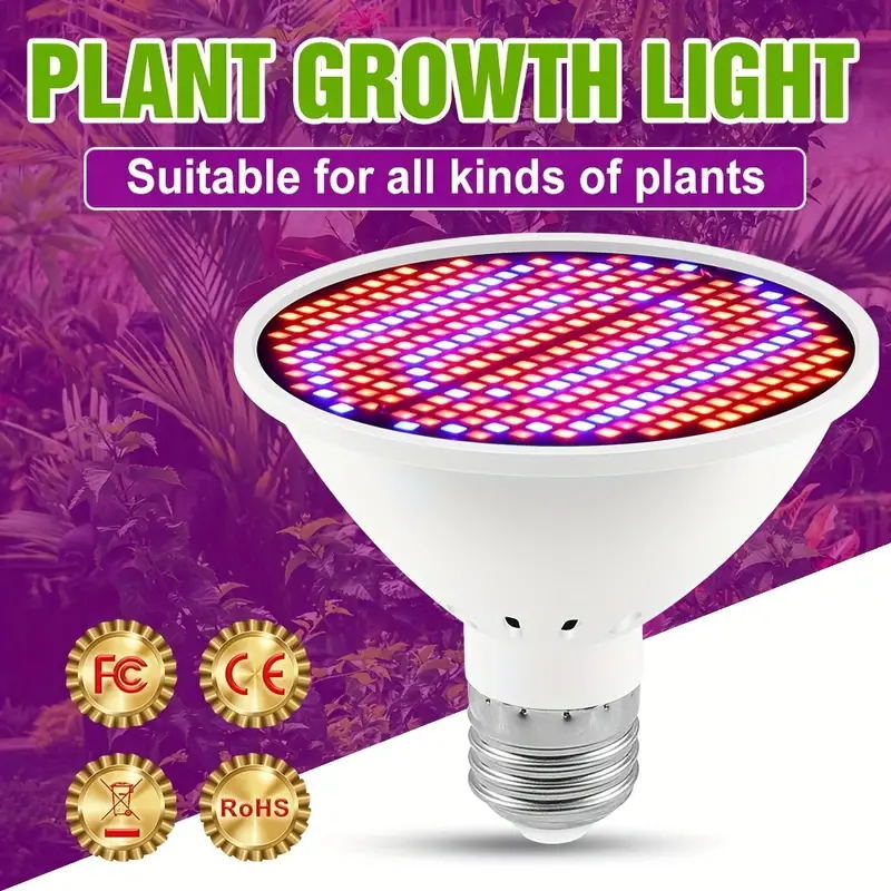 300LED Grow Light Bulb Full Spectrum Light for Indoor Plants Flowers Veg Growing gallery