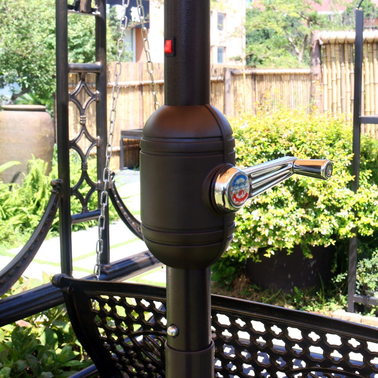 9' Solar LED Lighted Patio Umbrella with 8 Ribs/Tilt Adjustment and Crank Lift S gallery