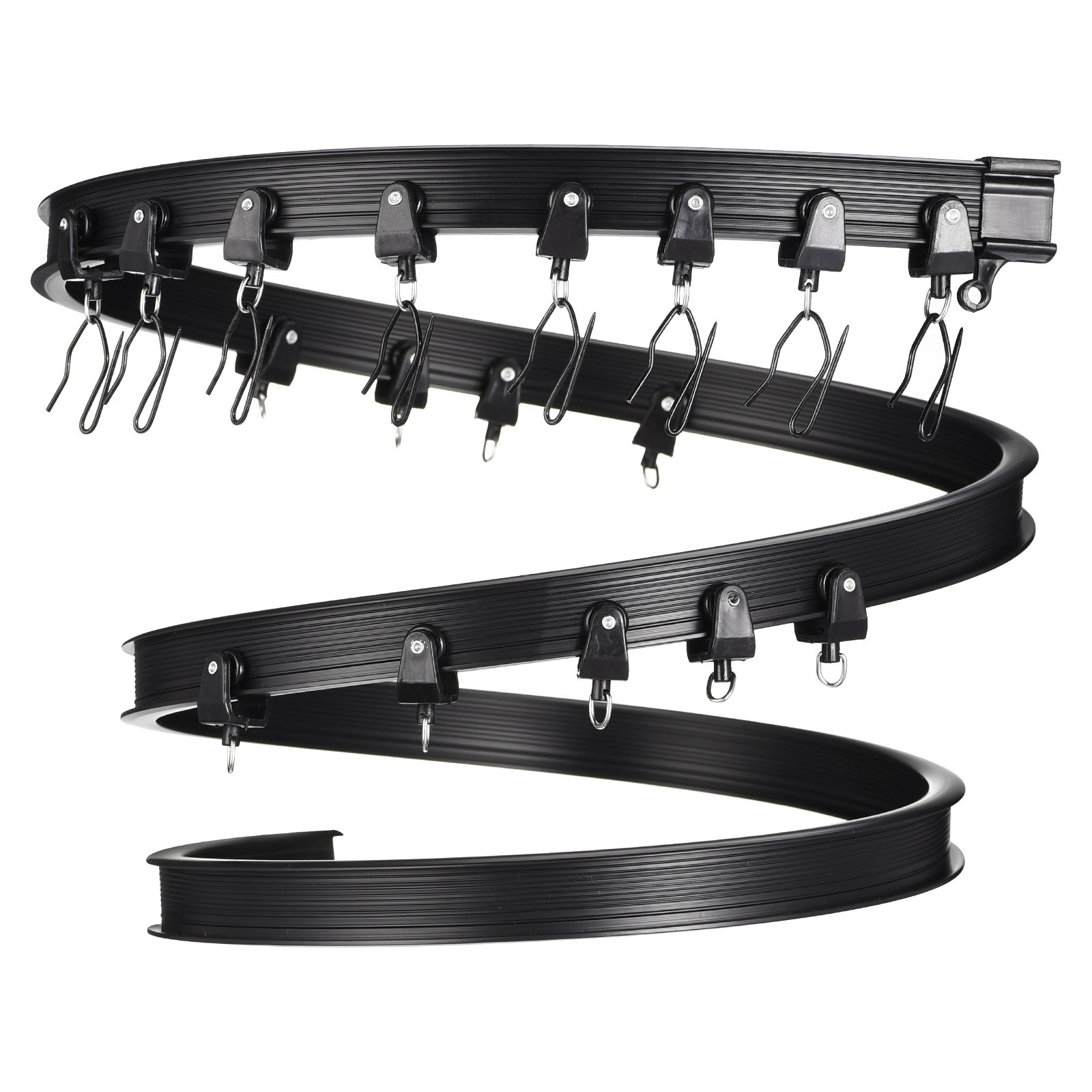 Flexible Curved Ceiling Curtain Track Bendable Mount Black 19.7ft gallery