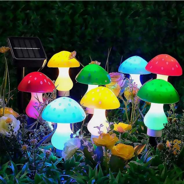 8Pcs LED Solar Mushroom Lights Outdoor Garden Decor Waterproof Fairy Light Lamp gallery