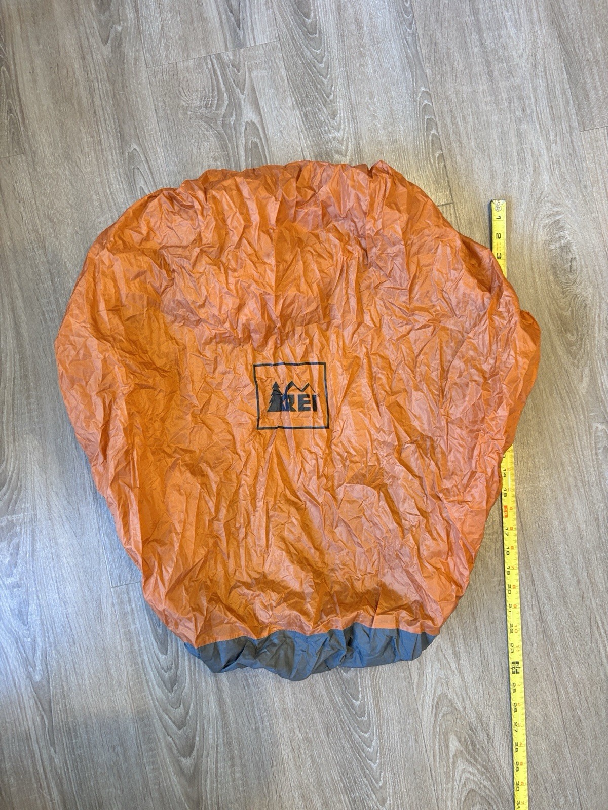 REI Co-op Back Pack Rain Cover Gray Inner Pocket Drawstring 5
