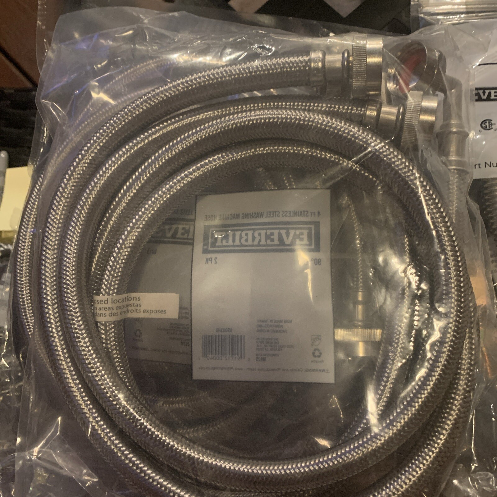 Everbilt 4 ft. Polymer Coated Stainless Steel Washing Machine Connector (2-Pack) gallery