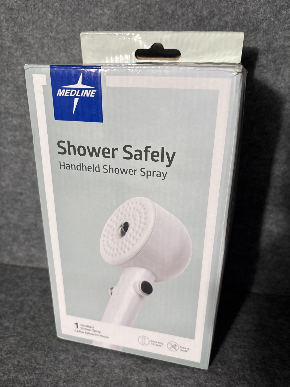 MedLine Shower Safely Handheld Shower Spray w/ Extra Long 7ft Hose White gallery