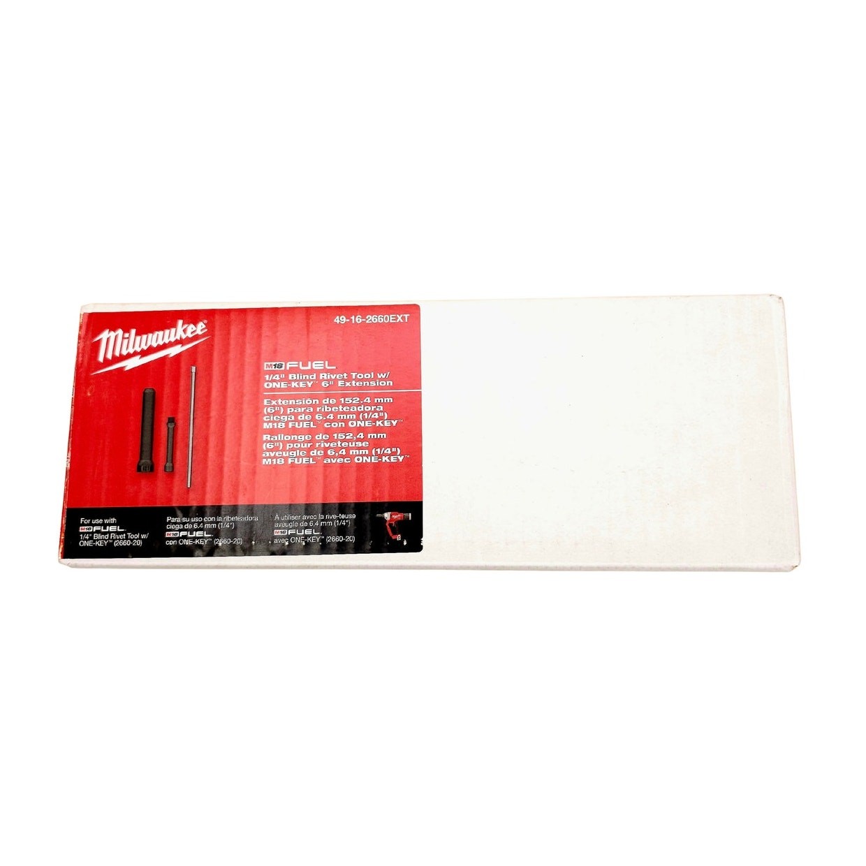Milwaukee M18 FUEL 1/4" Blind Rivet Tool ONE-KEY 6 Inch Extension 49-16-2660EXT gallery