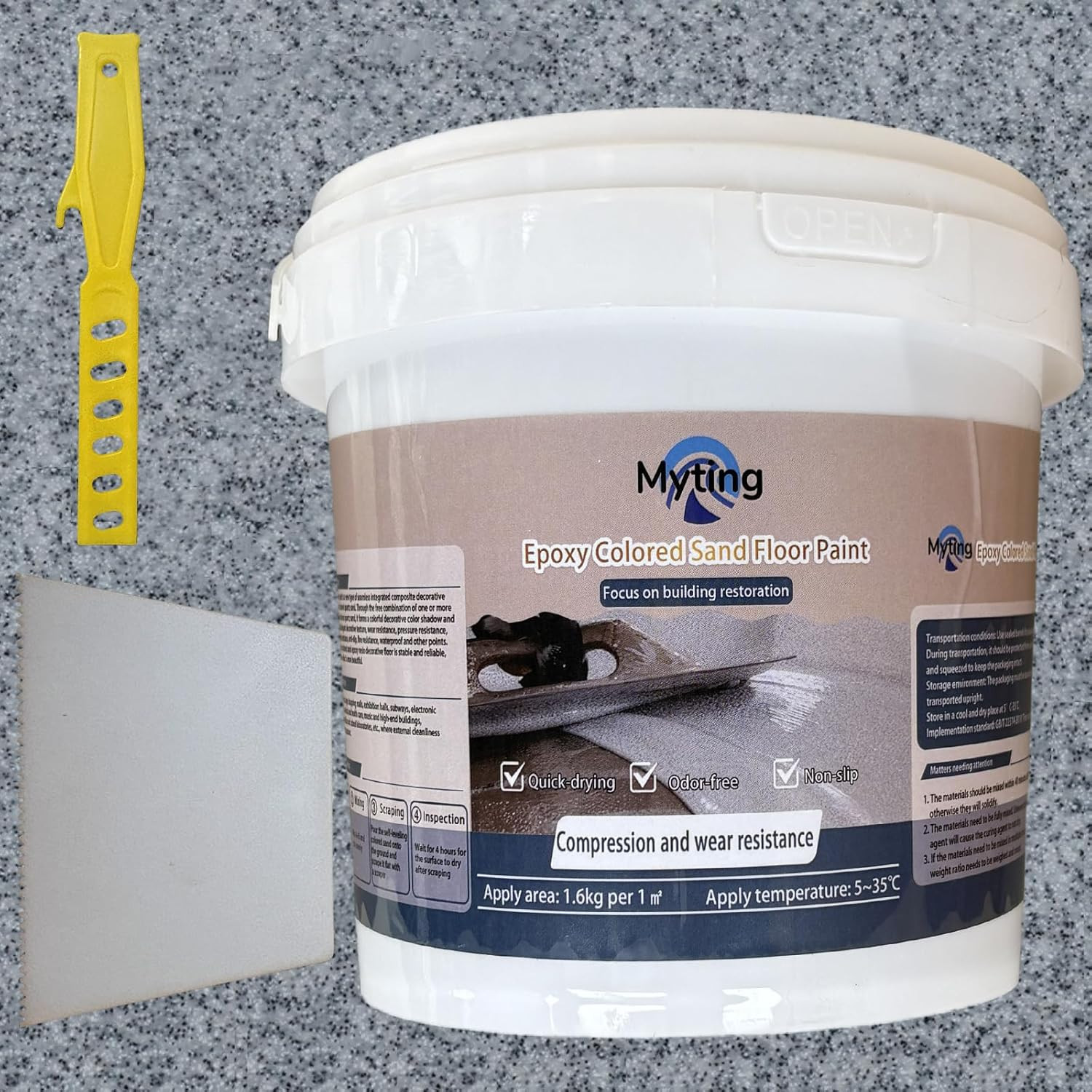 Epoxy Colored Sand Floor Paint, Epoxy Floor Paint High Gloss Marble Effect gallery