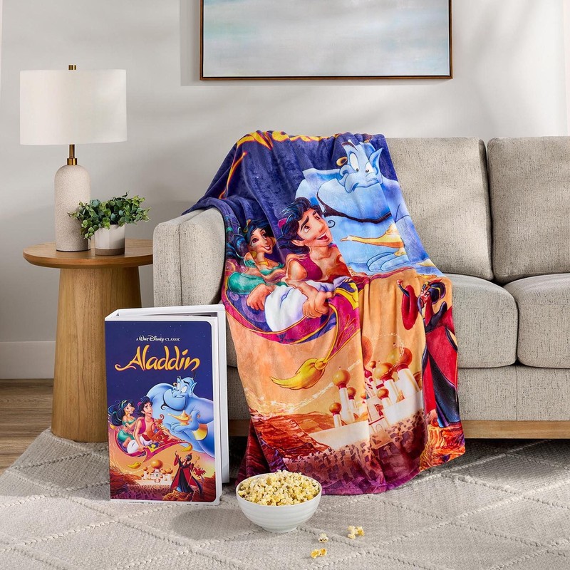 Disney Classic VHS Boxed Silk Touch Throw 50" × 70" COMPLETE SET OF 4! gallery