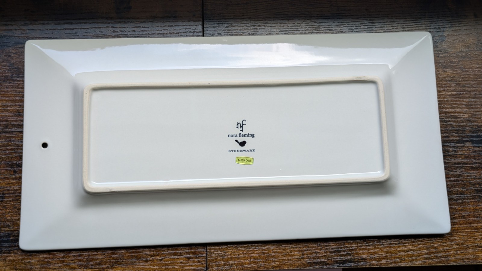 Nora Fleming Pearl Drop Bread Tray Rectangle Shape 15"x7.5" Retired Piece Ex Con gallery