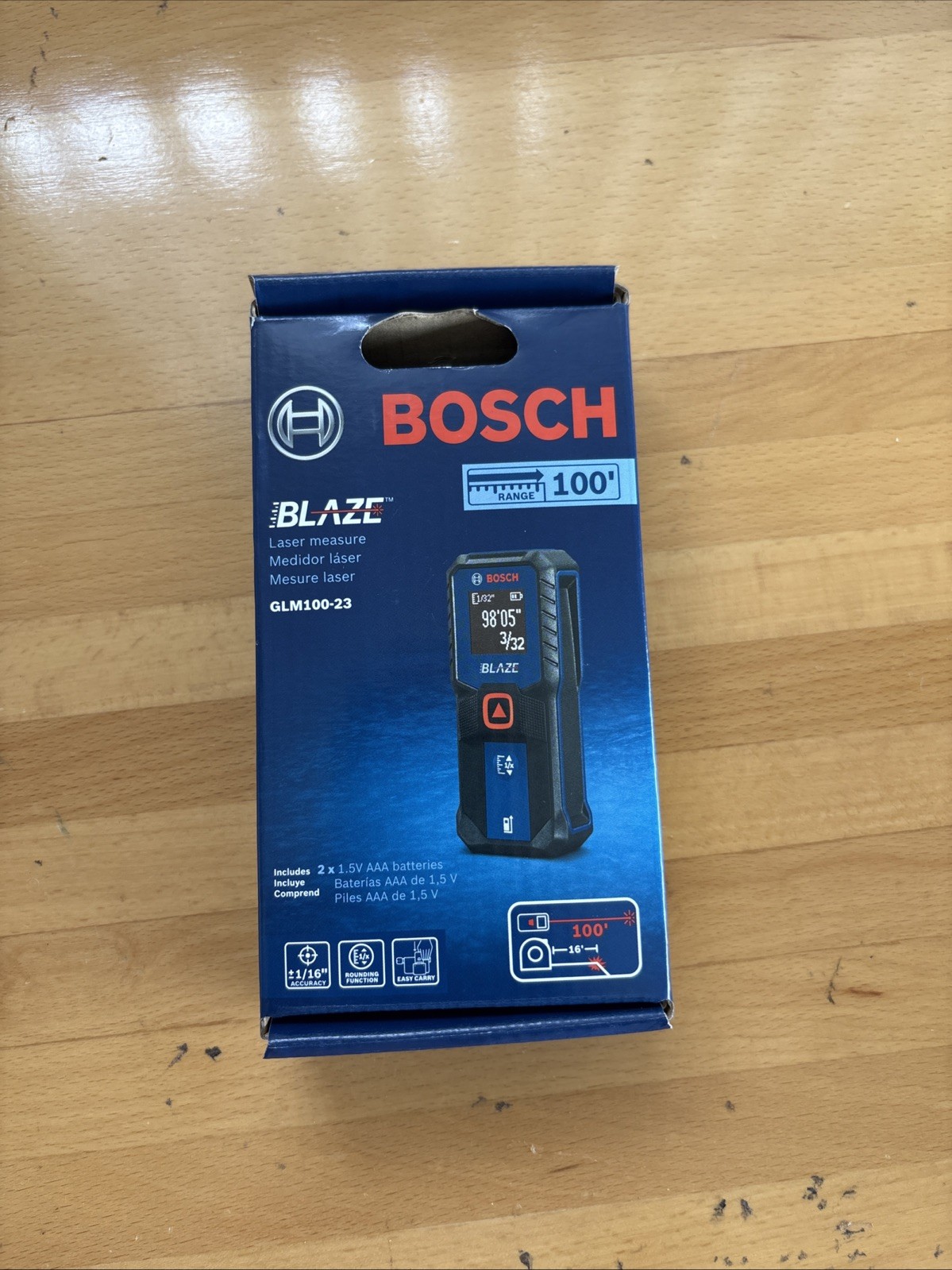 Bosch Blaze 100ft Backlit Laser Measure - Blue (GLM100-23) gallery