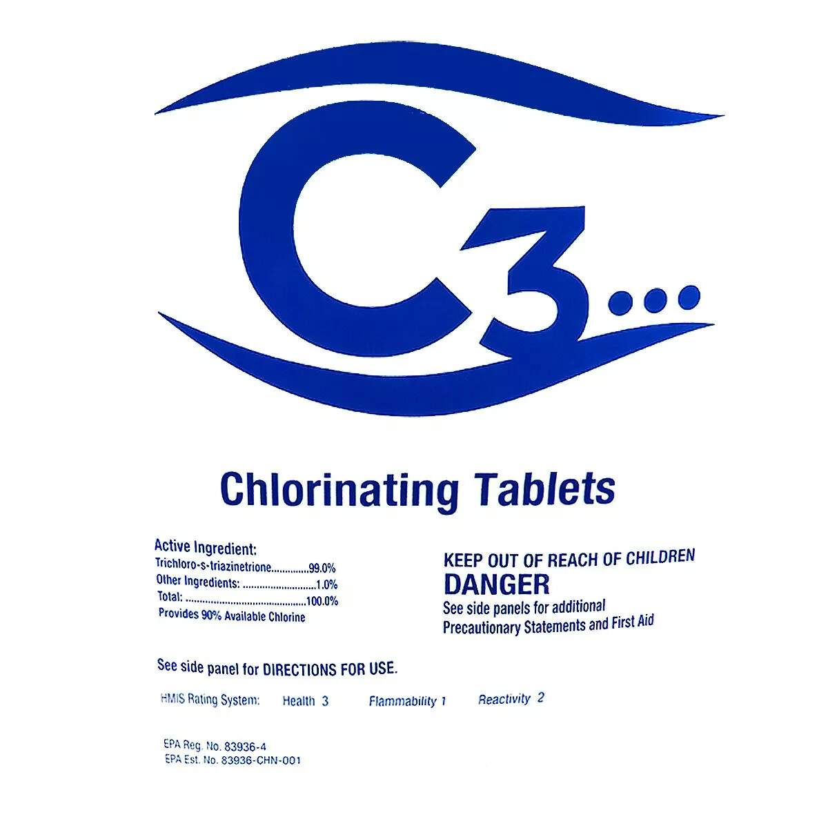 C3... 3" Stabilized Trichloro Chlorine Tablets for Swimming Pools (Choose Size) gallery