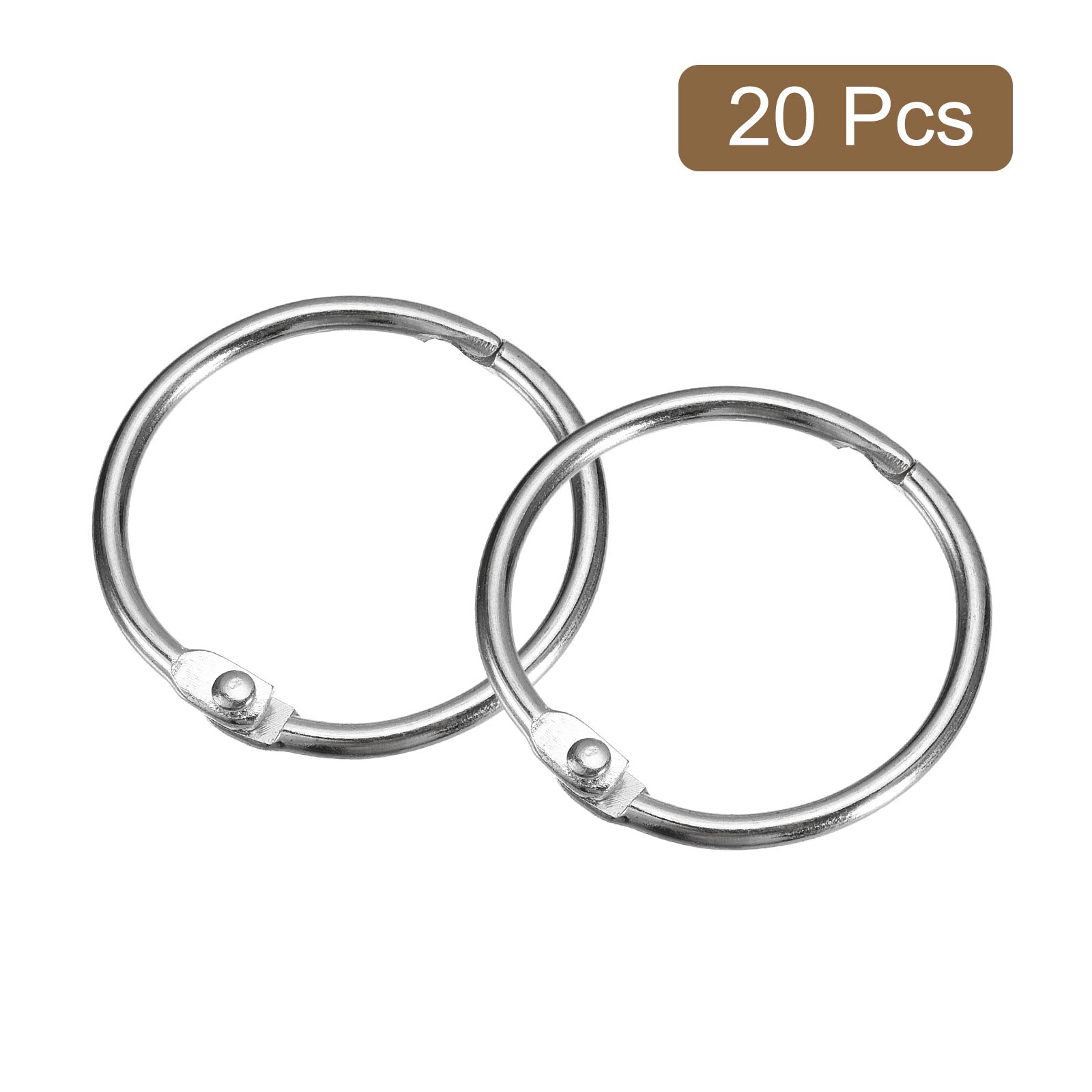 20pcs Shower Curtain Rings 1.22 Inch Loose Leaf Binder Rings (Silver) gallery