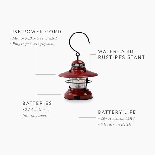 Barebones Edison Mini Vintage Adjustable LED Compact Outdoor 3 Packs Red 3