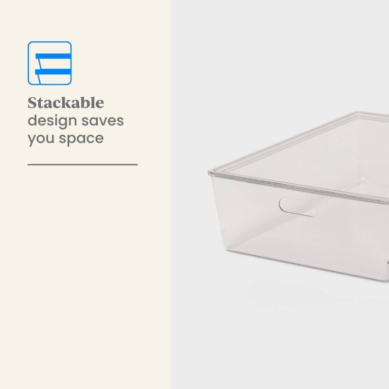 26L Stacking Clear Bin w/ Lid: Plastic, Stackable, Universal Storage gallery