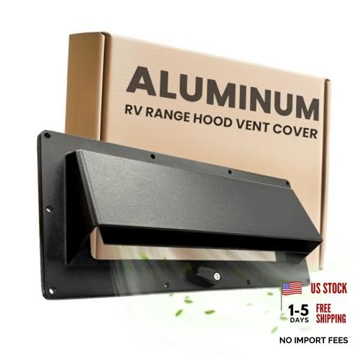 Aluminum RV Range Hood Vent Cover - Complete Kit with Waterproof Butyl Black gallery