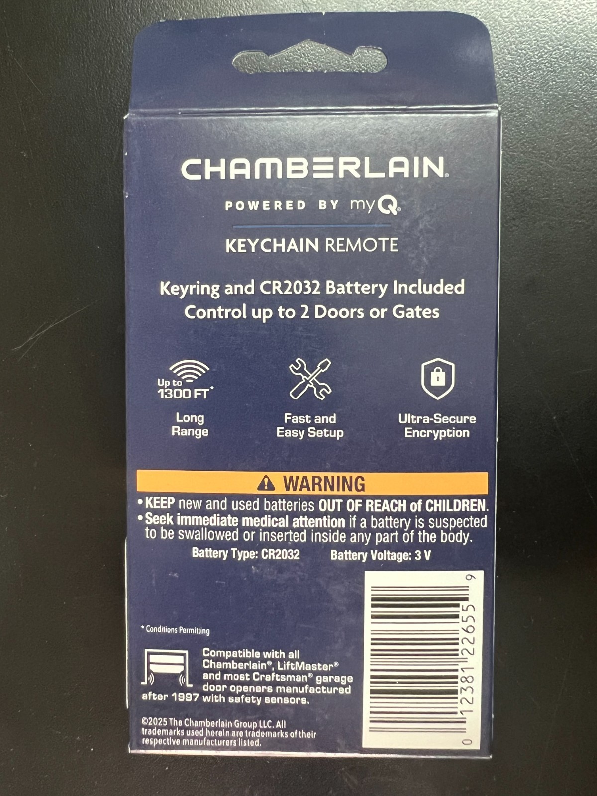 Chamberlain Garage Door Mini Keychain Remote Model CH382 6559 gallery