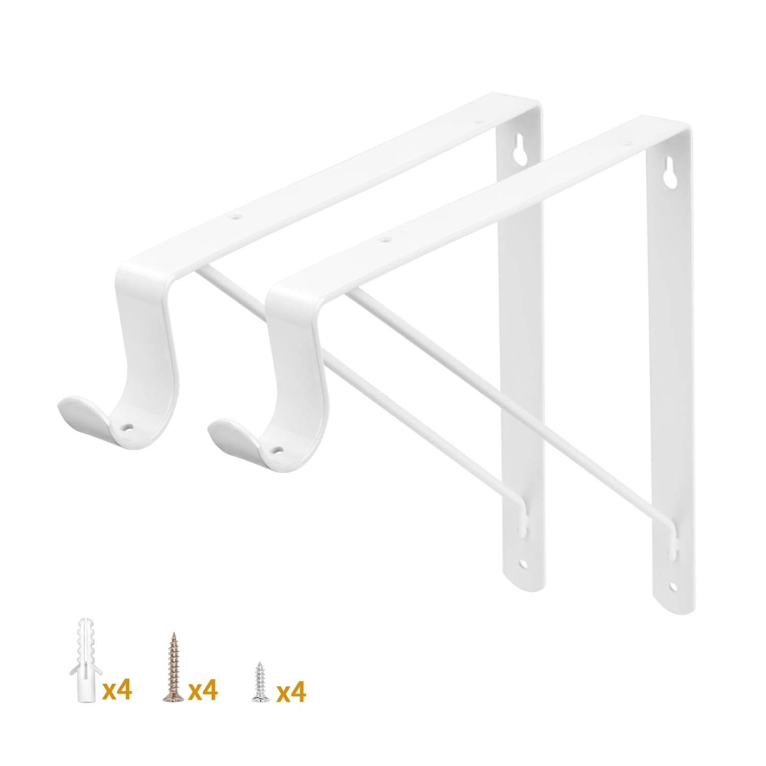 2 Pack Closet Rod Bracket, 12 x 10.4 Inch Wall Mounted Closet Shelf Bracket, ... gallery