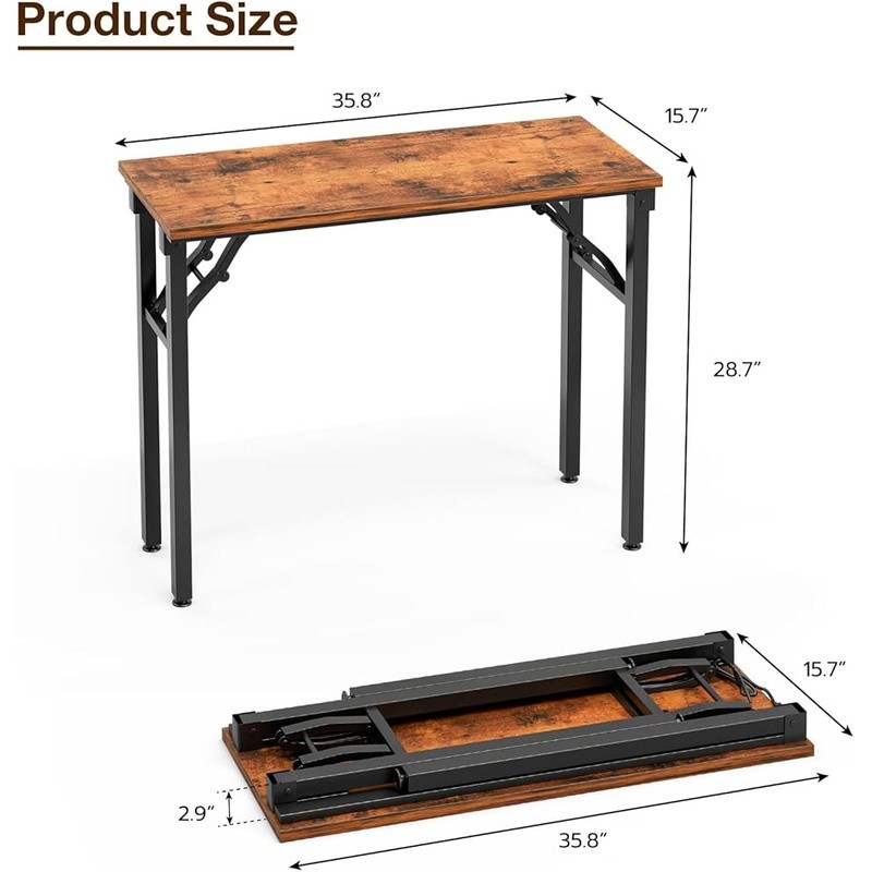 Compact Folding Desk Small Computer Table Easy Setup Home Office Study New gallery