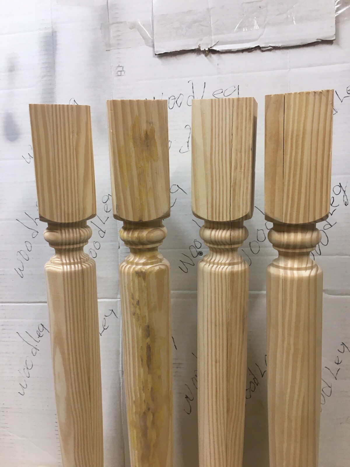 4- 29" CLEAR PINE TABLE LEGS WOODEN TURNED WOOD NEVER USED. gallery