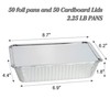 50 Pack Aluminum Pans with Lids(8.5"×6"), 2.25lb Foil Pans with Board Lids, D... gallery