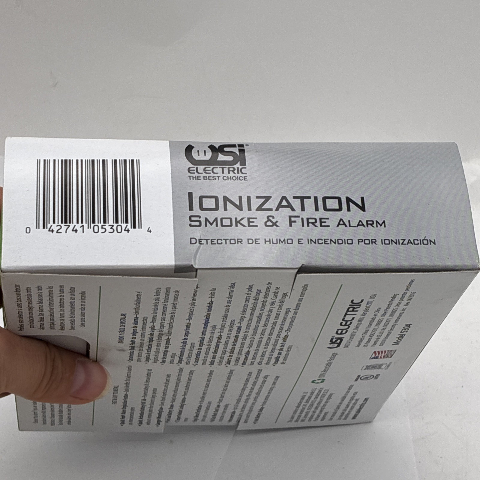USI Electric 5304 Hardwired Ionization Smoke & Fire Alarm 120V w/ Battery Backup gallery