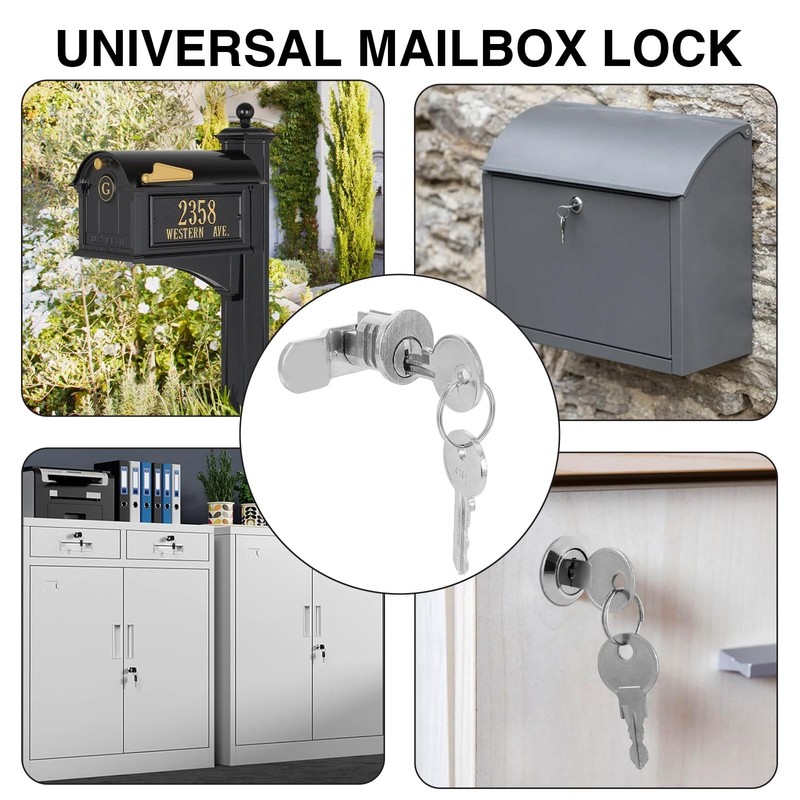 Mailbox Lock Replacement - Universal Mailbox Locks with 4 Keys - Easy to Install gallery