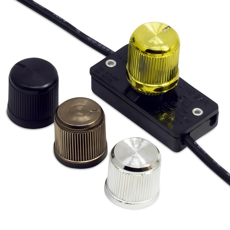 Zing Ear ZE-256 Inline Rotary Dial Light Dimmer Switch For Table Floor Lamp 500W gallery