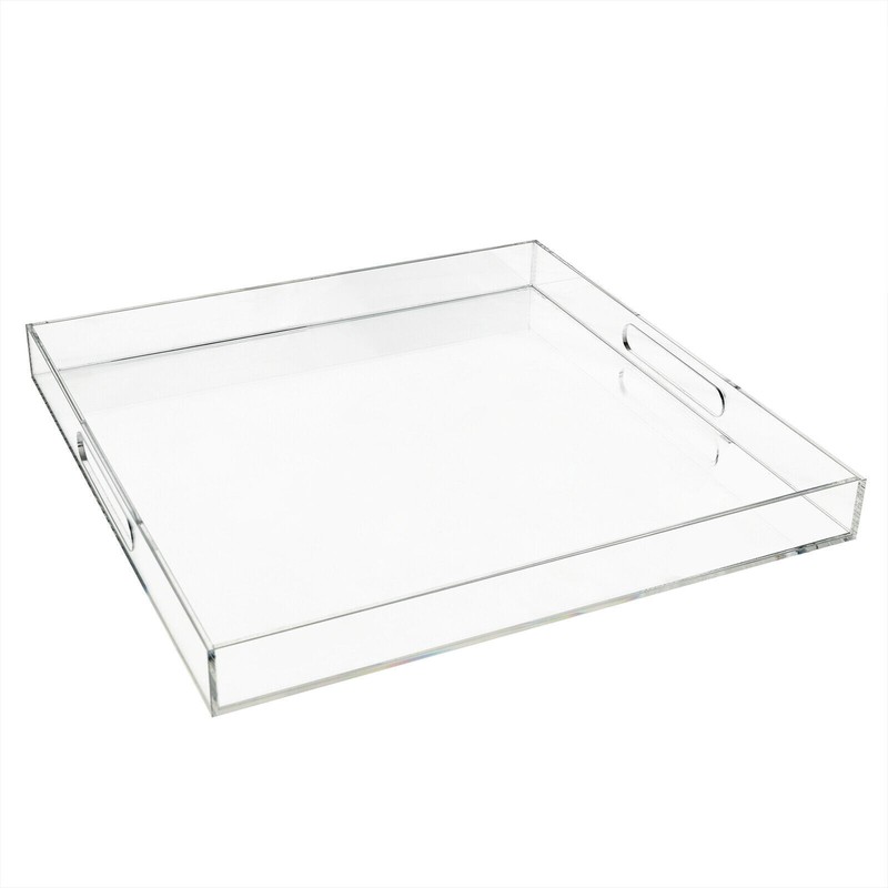 Oversize Clear Extra Large Acrylic Serving Tray 18.9 Inch Food Tray W/ Handles gallery
