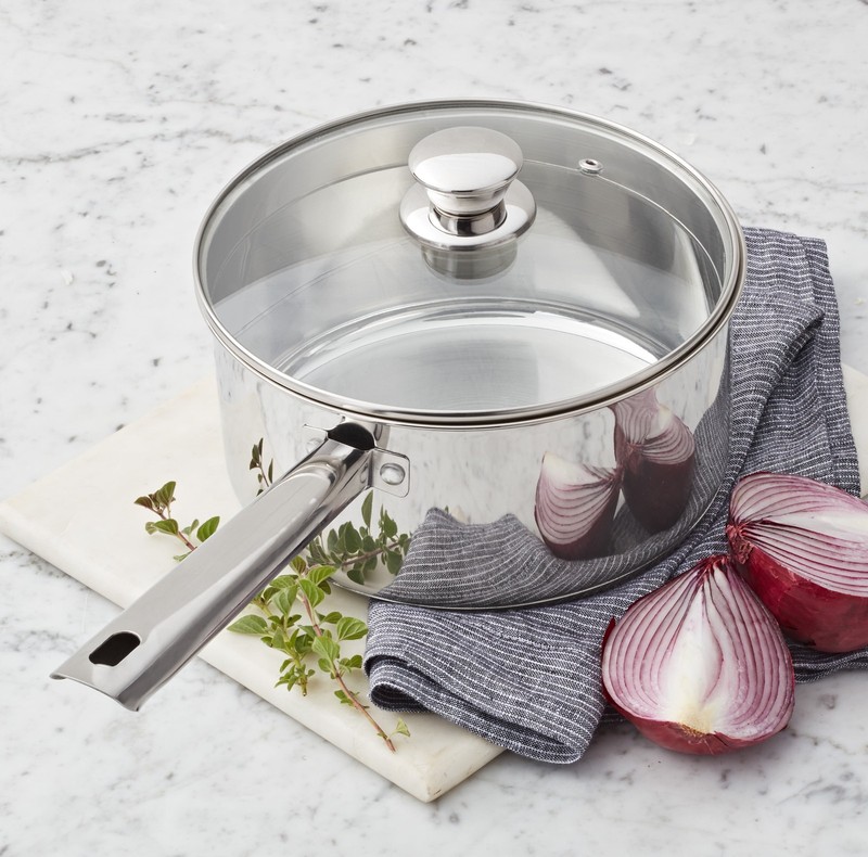 Mainstays 3 qt Induction Compatible Stainless Steel Saucepan with Lid gallery