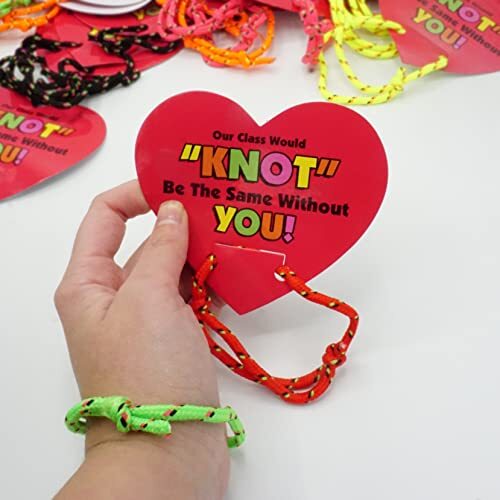 Valentines Bracelets with Cards (48 Pack ) Our Class Will Knot Be The Same gallery