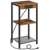 Tall End Table with Charging Station, 30 Inch Tall Nightstand, 3-Tier Small S... gallery