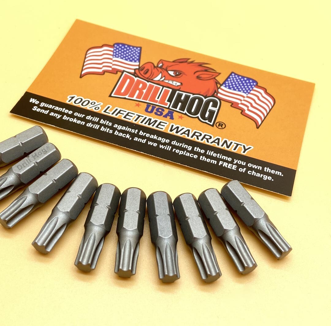 Drill Hog® T-40 Torx Bit T-40 Star Bit T-40 Insert Bit Lifetime Warranty 10 Pack gallery
