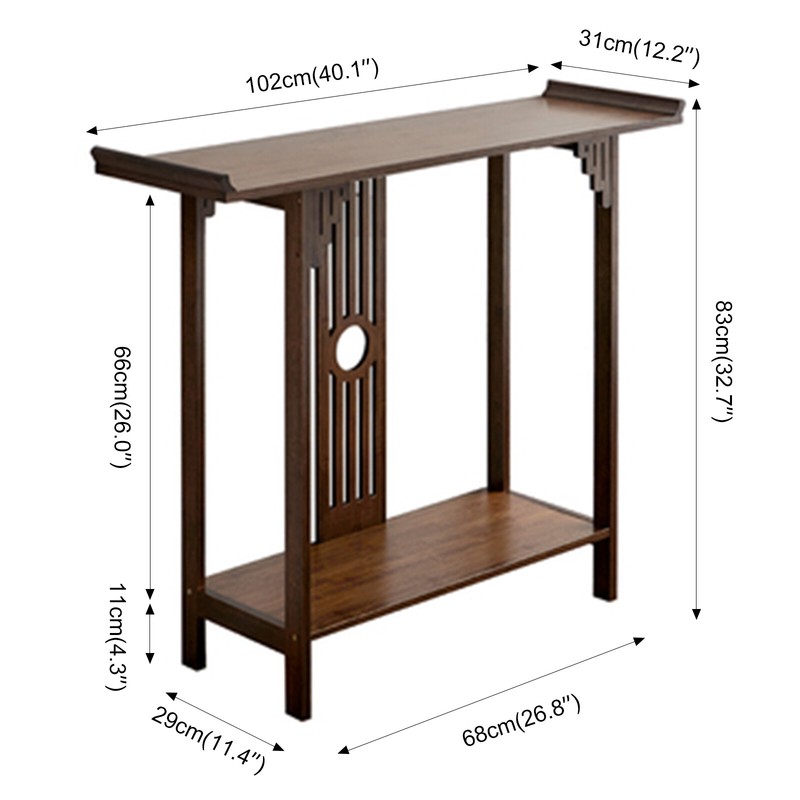 102*29*83cm Console Table Long Sofaside Table Plant Photo Display Storage gallery