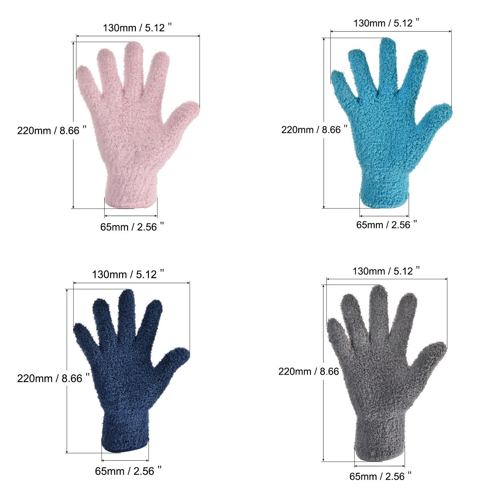 4 Pairs Dusting Cleaning Gloves Microfiber Mittens for Home Window 4 Colors gallery