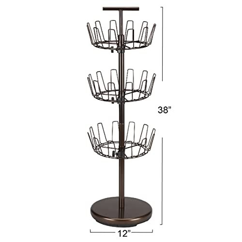 Three-Tier Adjustable Revolving Shoe Rack - Space-Saving Storage Organizer, Bron gallery
