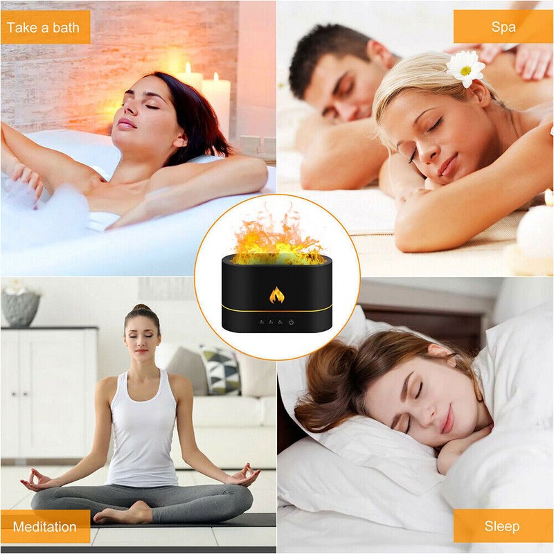 3D Flame Mist Home Decor Air Humidifier Essential Oil Aroma Diffuser USB 250ml gallery