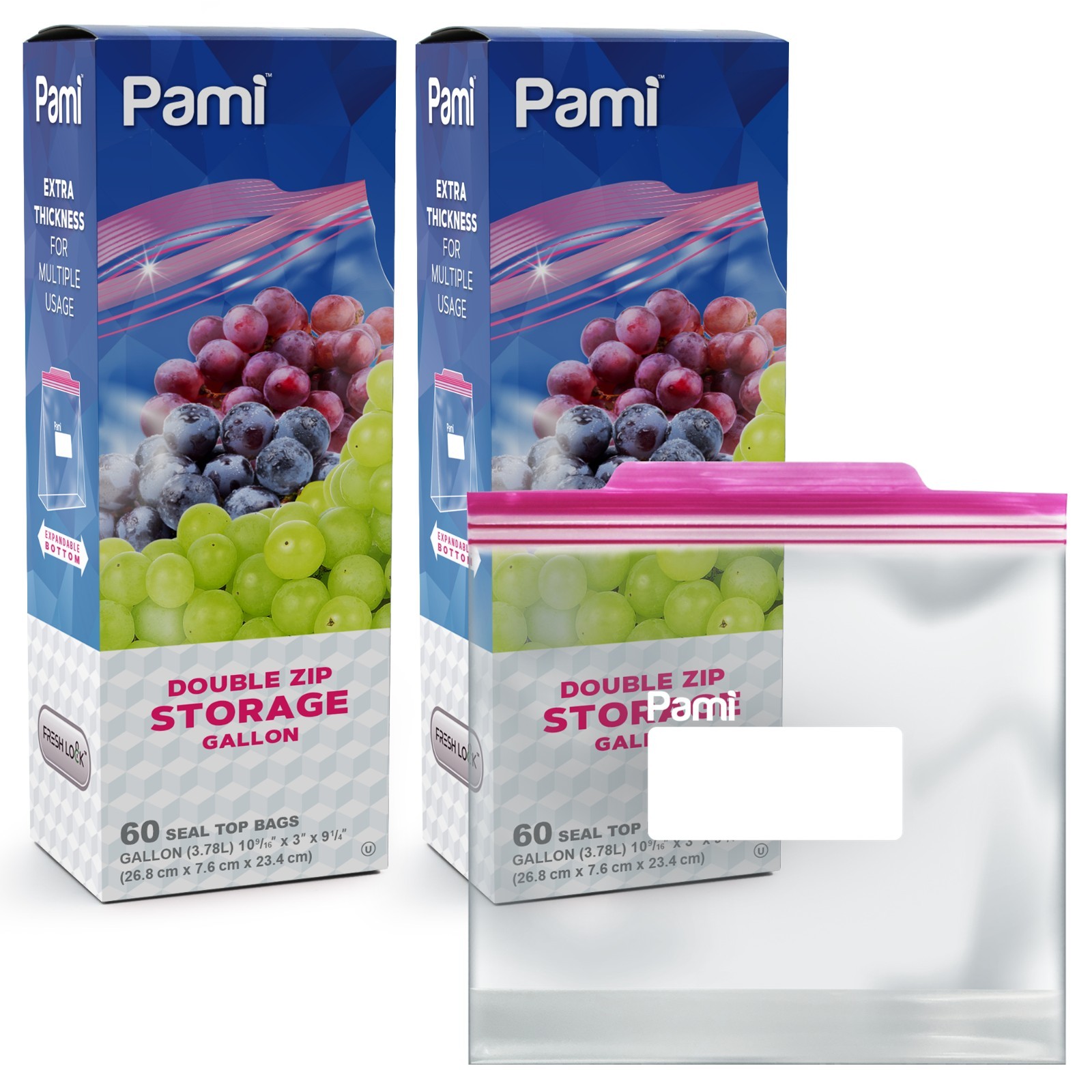 Reusable Gallon Double Zipper Freezer Bags Leakproof Food Storage Bulk 120–240ct gallery