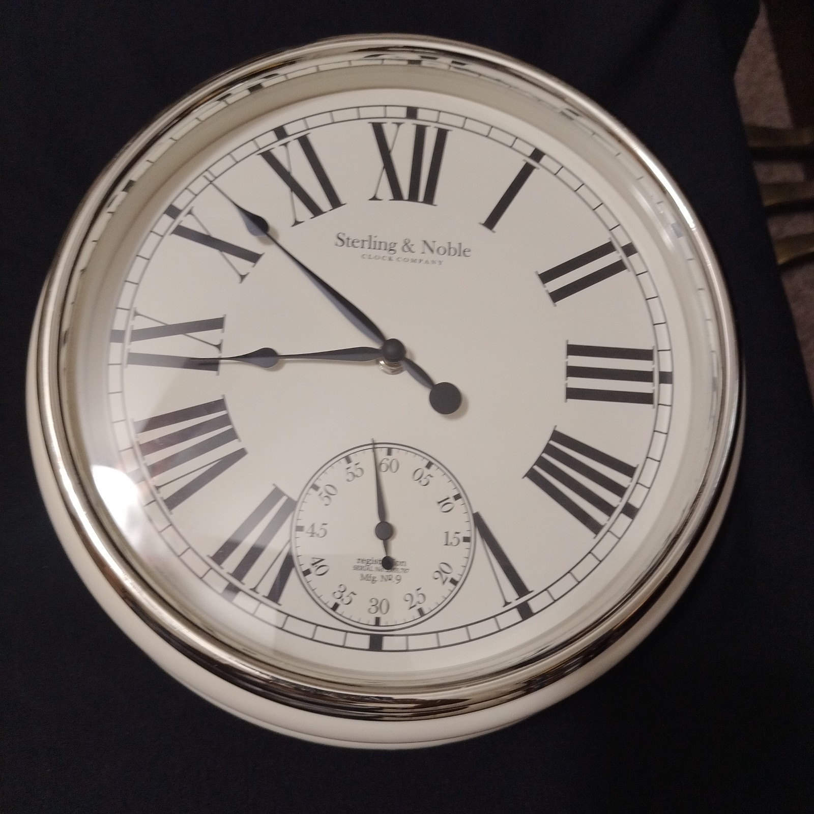 Sterling & Noble Standard Wall Clock White Face Roman Numerals 13 Inch Works gallery