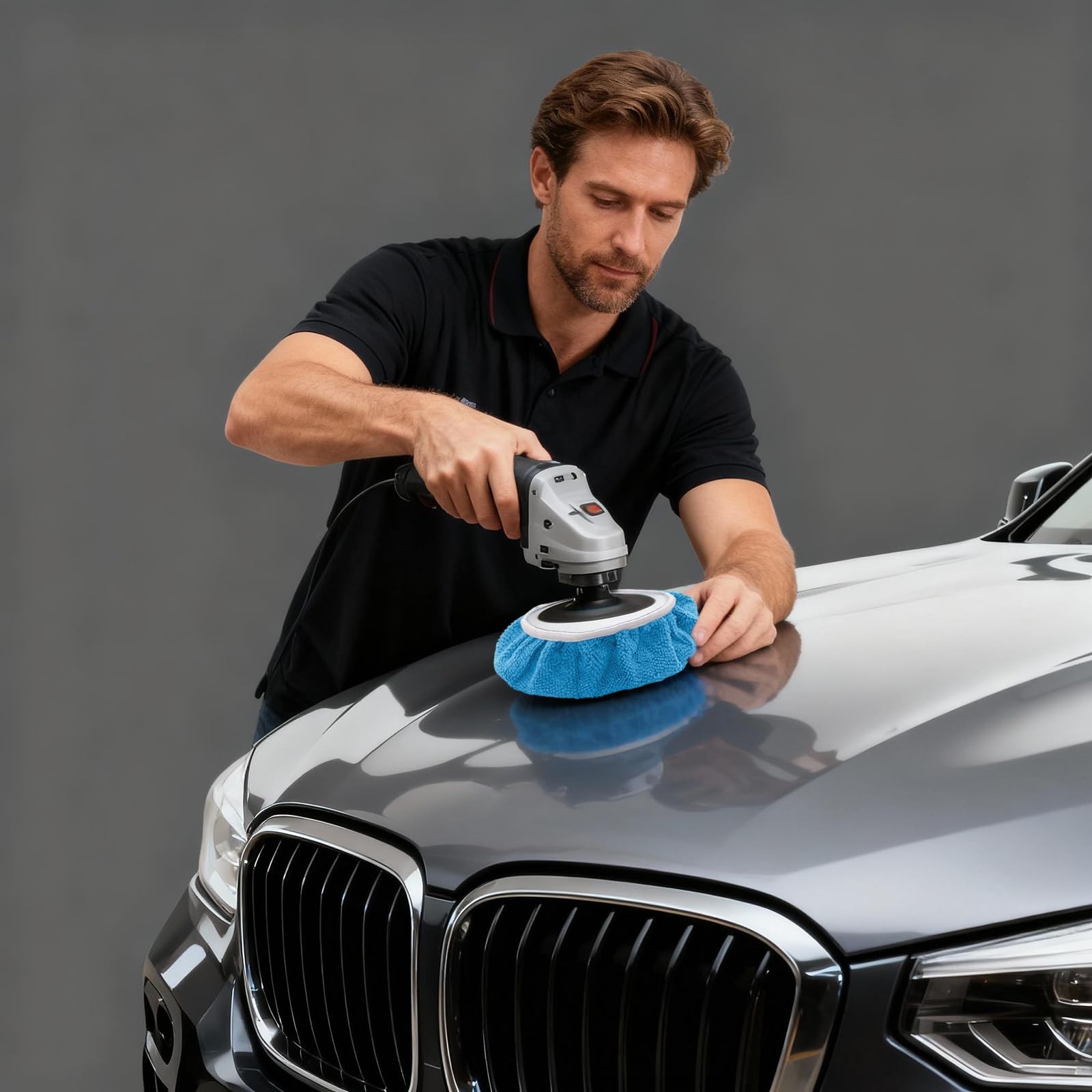 15 Pcs 5-6 Inch Buffing Pads Orbital Polishing Pad Microfiber Bonnet for Car gallery