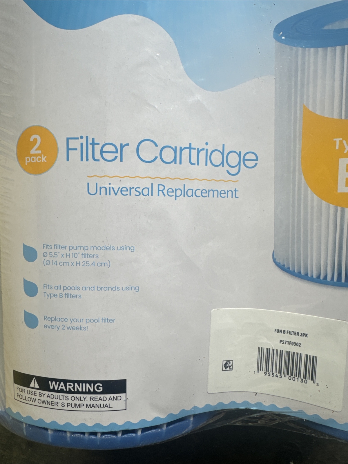 New Funsicle Pool Filter Cartridges 4-Pack TYPE B Universal Replacement gallery