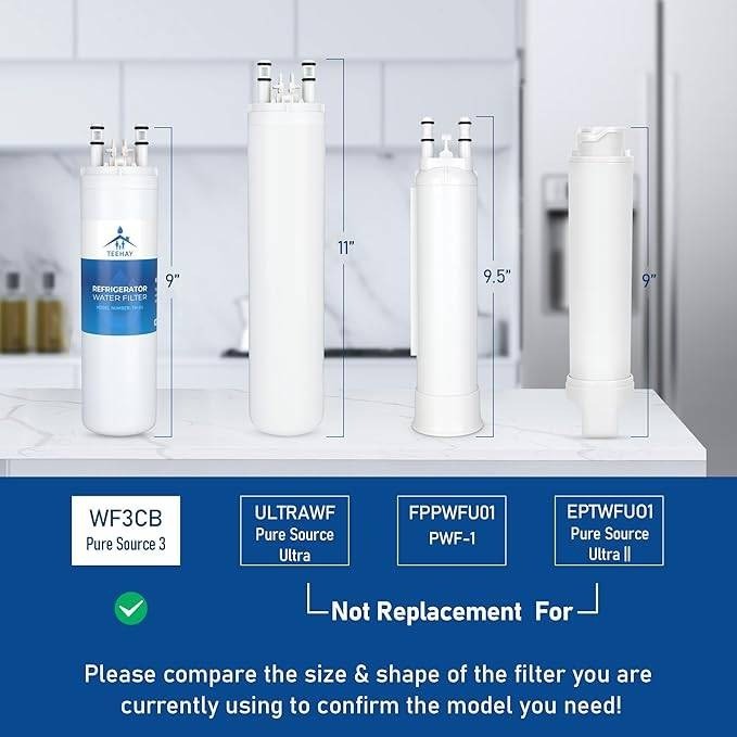 TEEHAY Refrigerator Water Filter 2 Pack TH-04 Replacement WF3CB Frigidaire gallery