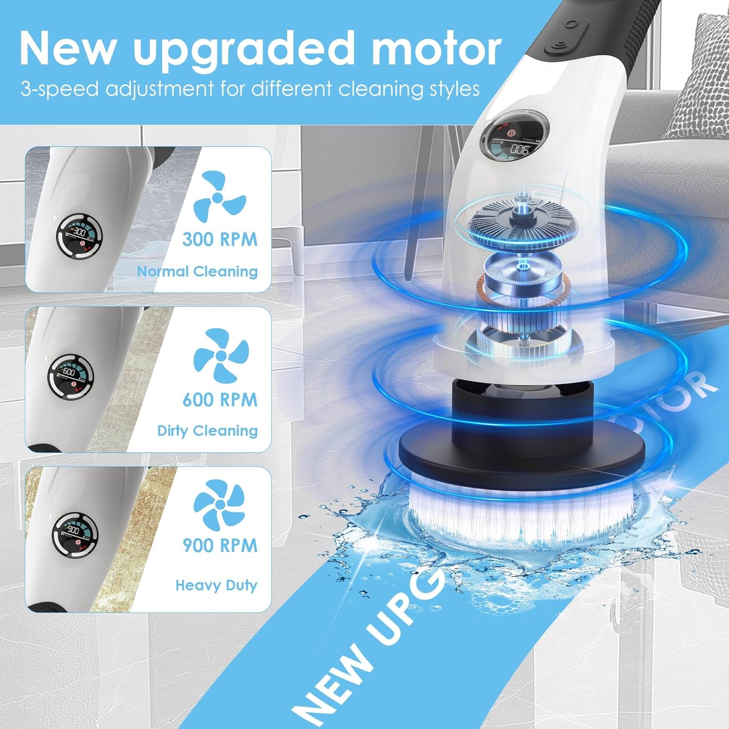 Electric Spin Scrubber with LCD Display 180 Min Runtime 3 Speed gallery