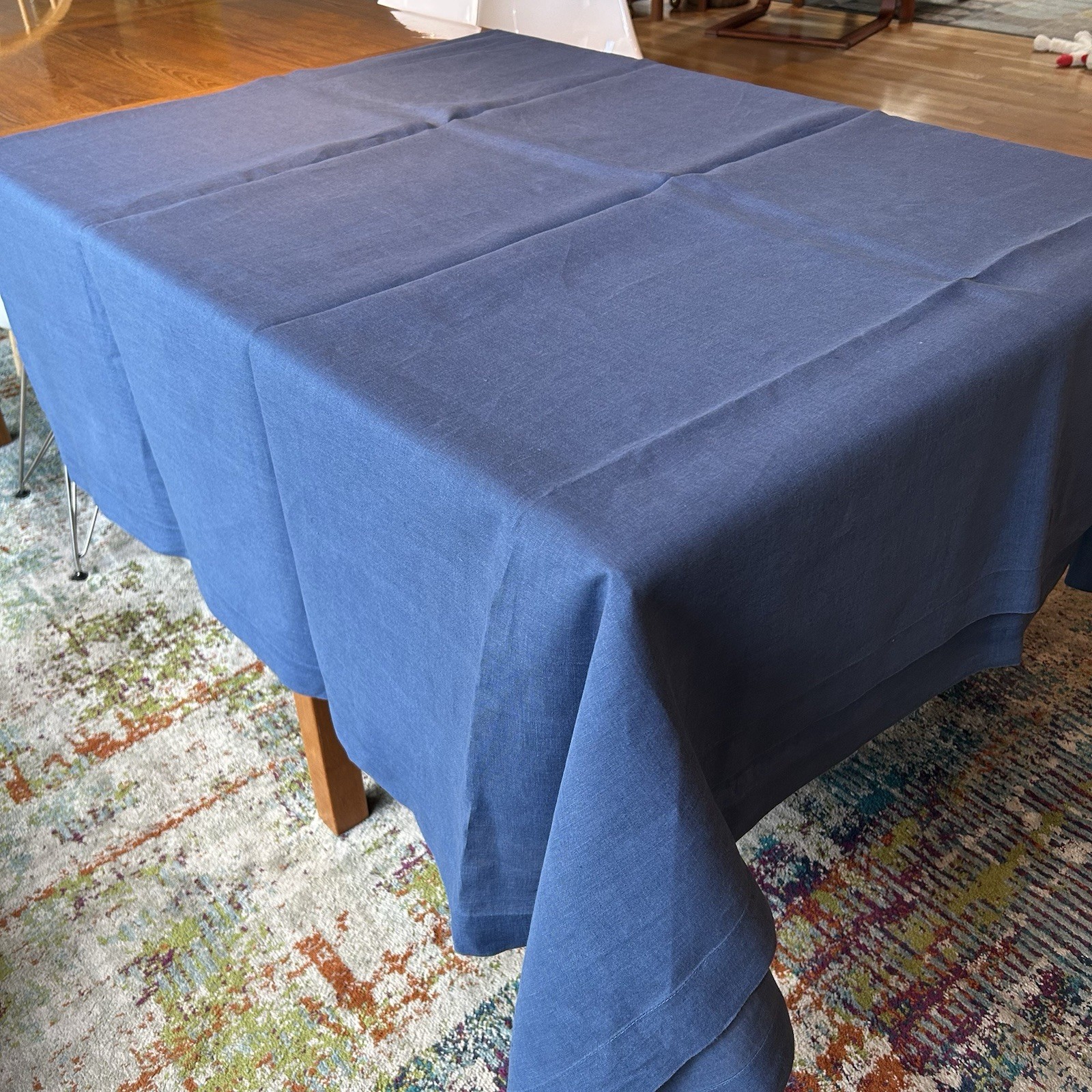Villeroy & Boch La Classica Linen Tablecloth, 120"x72" Rectangle, Indigo Blue gallery