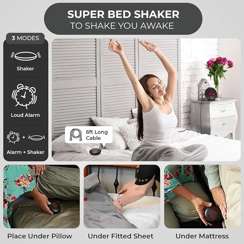 Sonic Bomb Extra Loud Alarm Clock with Bed Shaker Ideal for Heavy Sleepers NIB gallery