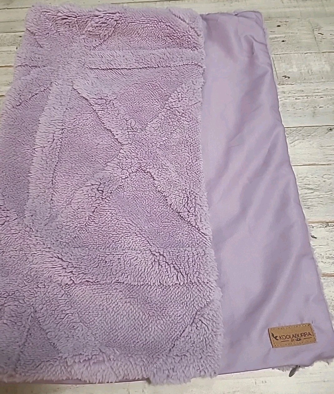 Koolaburra Standard 20x26" Zip Pillow Cover Sham Faux-fur/Washed Cotton Lavender gallery