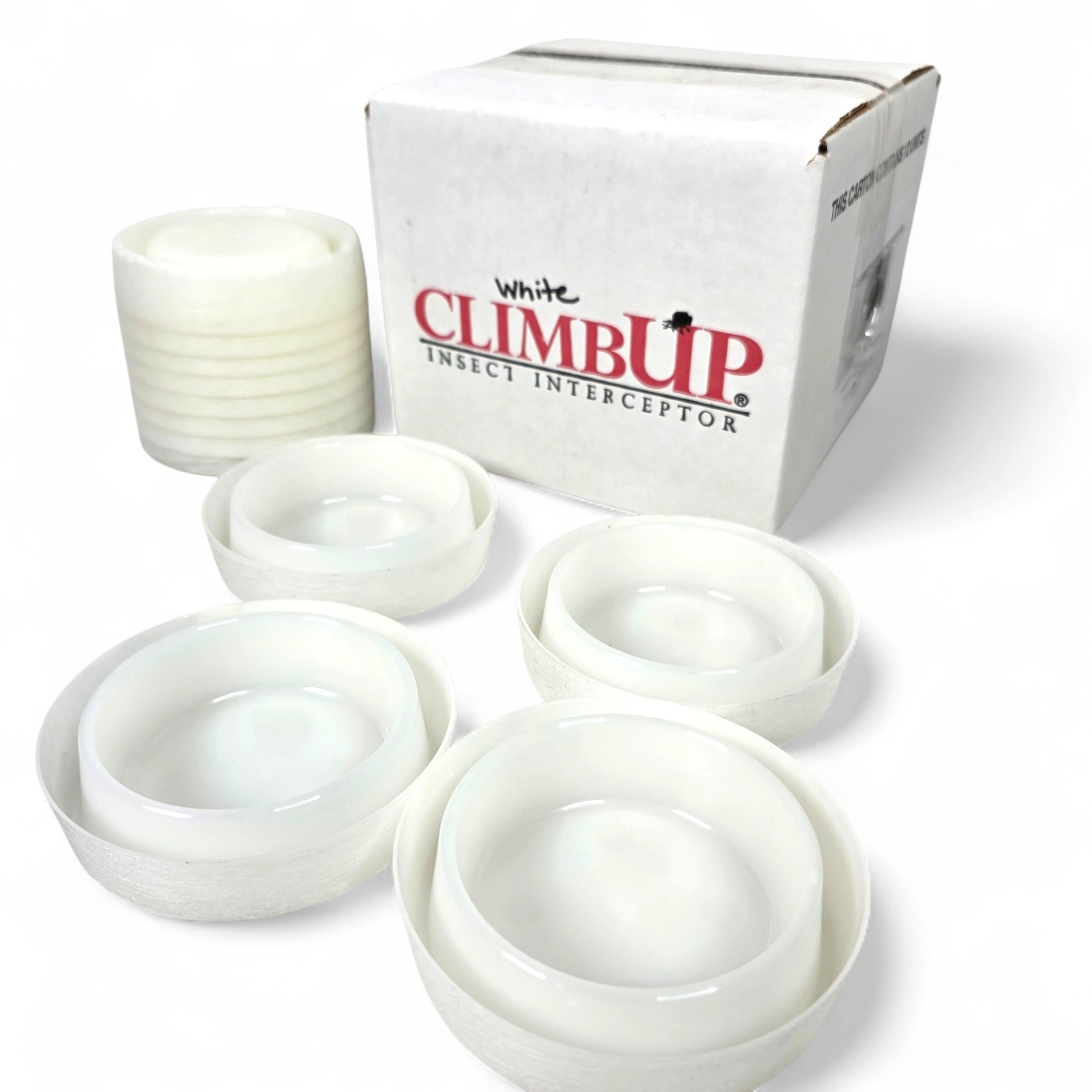 12 ClimpUP Insect Bed Bug Interceptor Furniture Leg Traps Climb Up NEW White gallery
