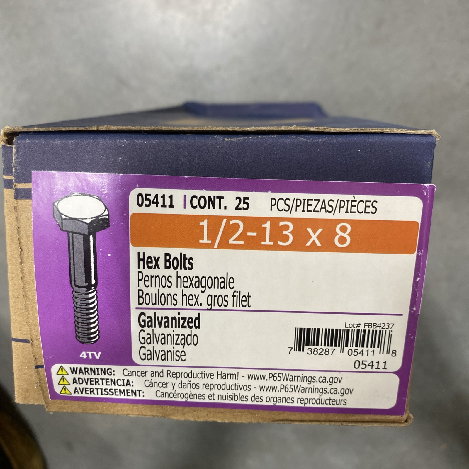 Midwest 1/2"-13 x 8" Hot Dip Galvanized Steel Coarse Thread Hex Cap Screws gallery