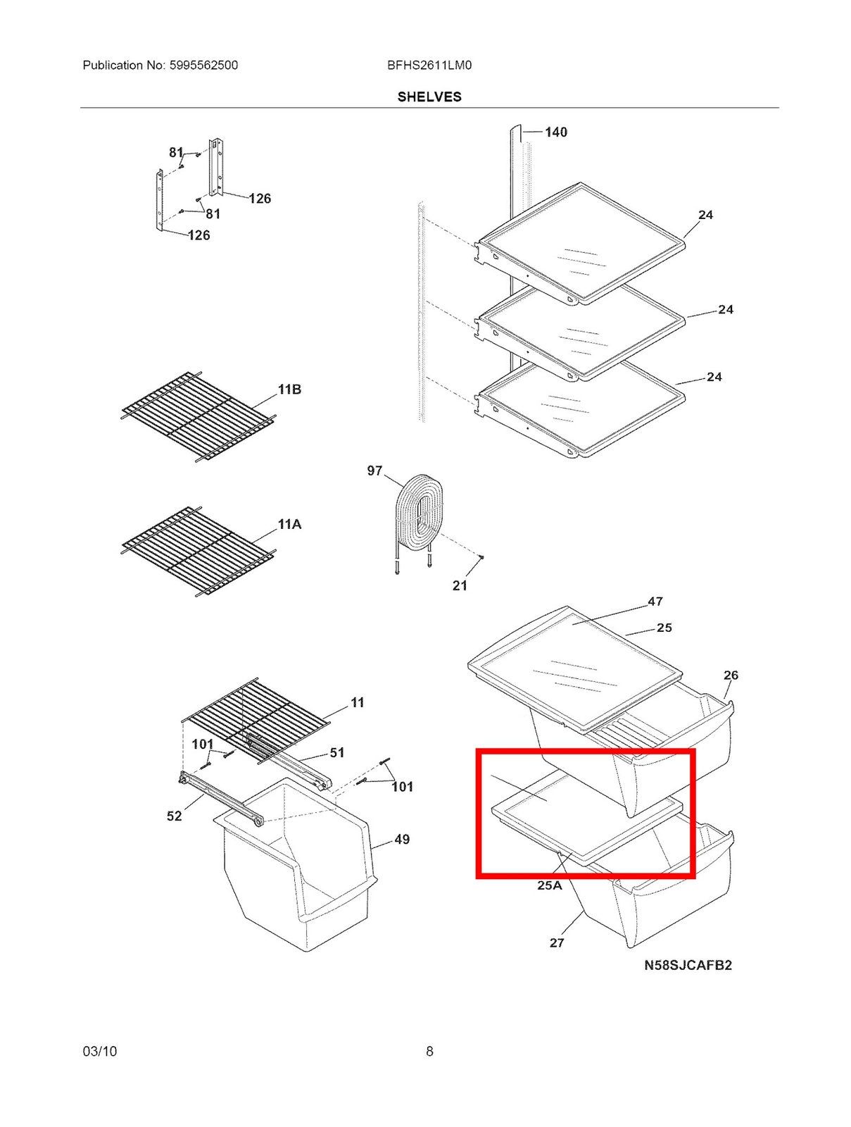 240350903 Crisper Pan Cover (Bottom) Compatible with Frigidaire Refrigerator gallery
