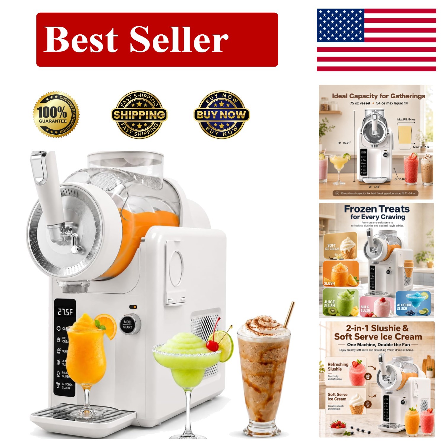GreenPan Frost Ice Cream Maker & Slushie Machine Soft Serve Sorbet Margaritas gallery