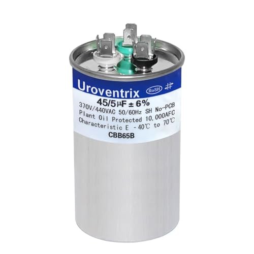 ±5% 370V/440VAC CBB65 Dual Run Start Capacitor for AC Unit Fan Motor, 45+5 uF gallery