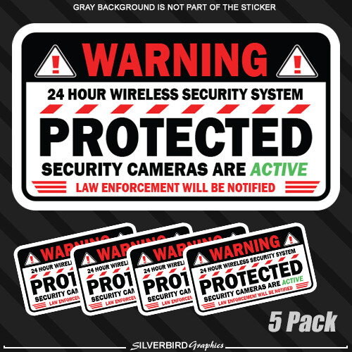 Camera security CCTV sticker alarm home business surveillance warning 5 pack USA gallery